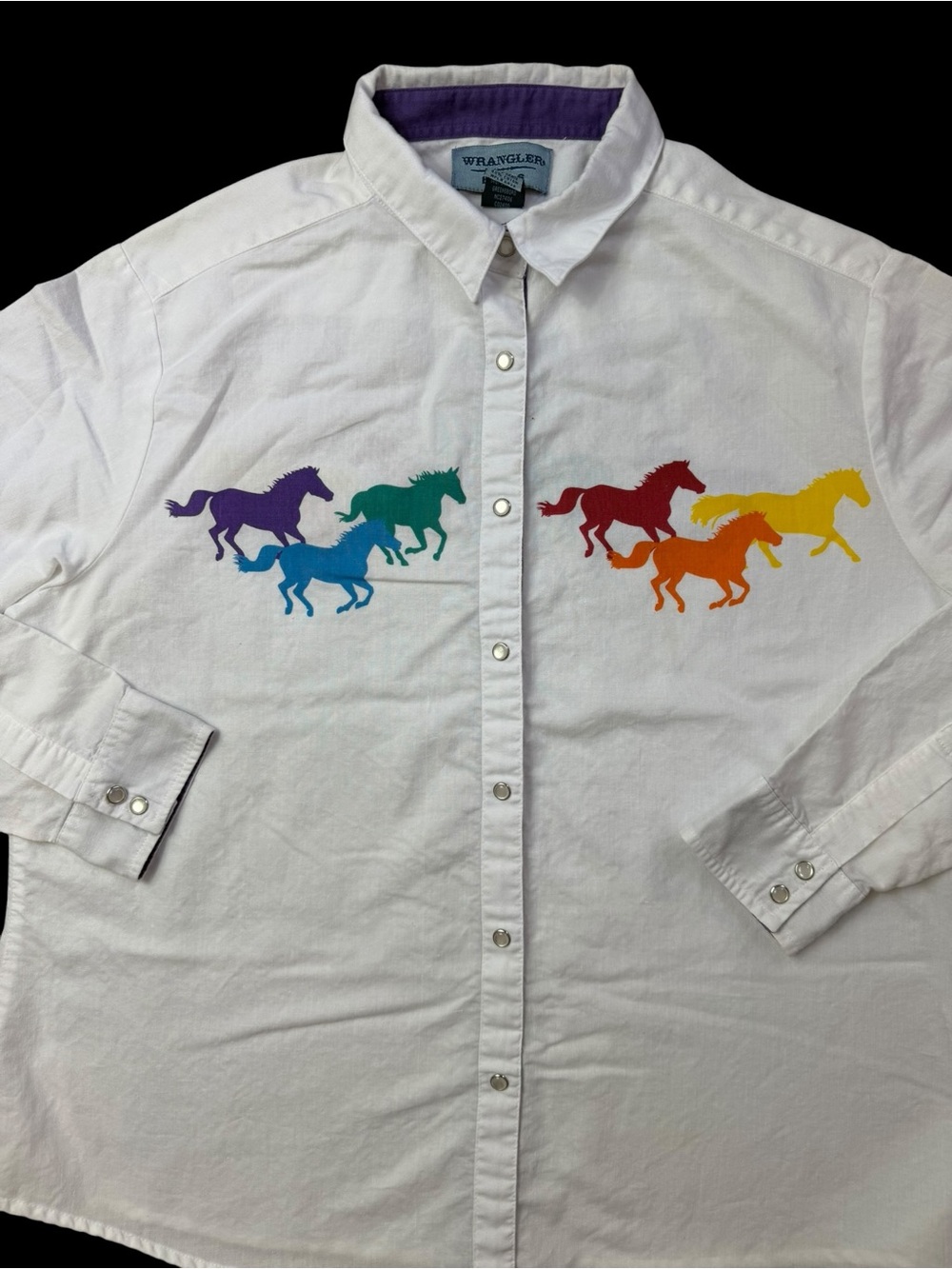 Vintage Women’s 00s Wrangler Blues White Multicolor XXL Button-Up Shirt - Picture 3 of 13